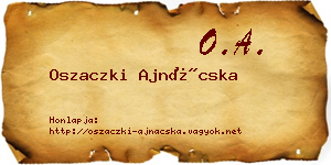 Oszaczki Ajnácska névjegykártya